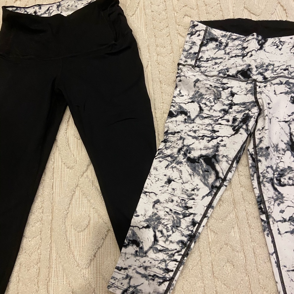 2 pairs super soft black yoga pants sz M